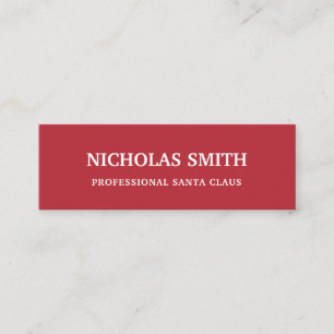 Carte De Visite Mini Père Noël Rouge Minimaliste Professionnel