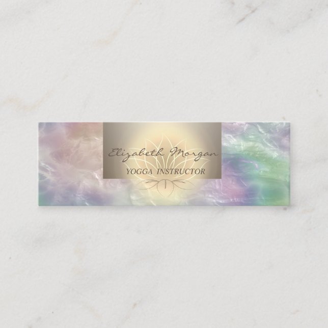 Carte De Visite Mini Perle holographique de lotus tendance professionne (Devant)