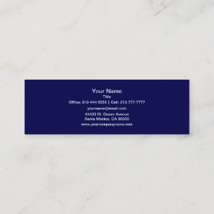 Carte De Visite Mini Personnaliser bleu bleu couleur solide marine