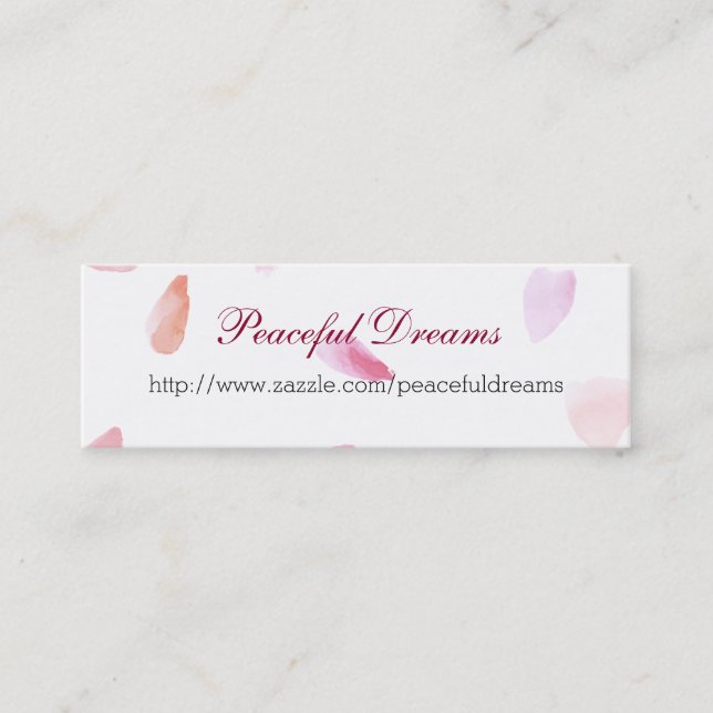 Carte De Visite Mini Pétales Roses romantiques (Devant)