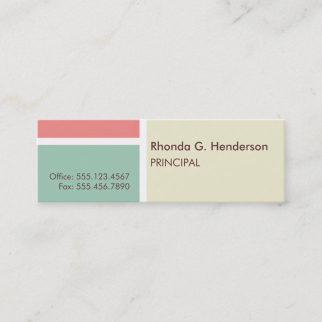 Carte De Visite Mini Petit bloc de couleur moderne extra professionnel  (Devant)