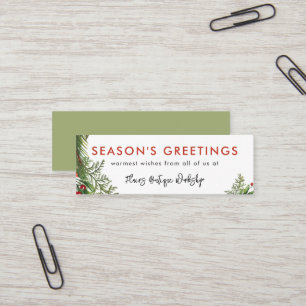 Carte De Visite Mini Petit Couronne de Noël pour Entreprise