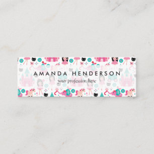 Carte De Visite Mini Petite princesse rose mignonne Unicorn Magical