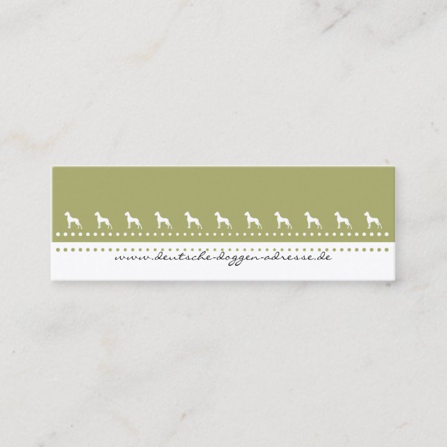 Carte De Visite Mini Petits silhouettes de Dogue Allemand  (Devant)
