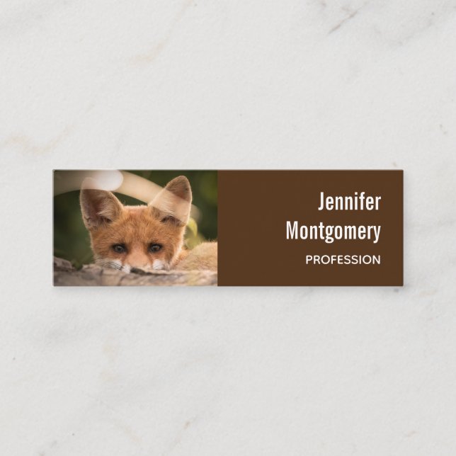 Carte De Visite Mini Photo de Cute Little Orange Fox (Devant)