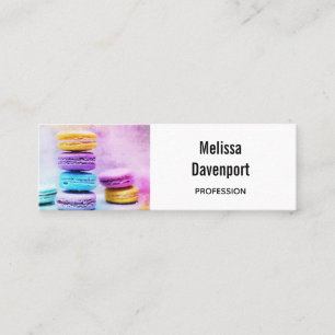 Carte De Visite Mini Photo de macarons colorés et délicieux