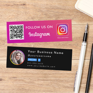 Carte De Visite Mini Photo Instagram Professionnel Suivez-Moi Qr Code