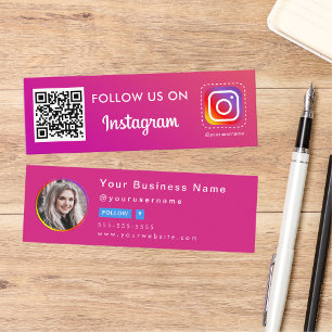 Carte De Visite Mini Photo Instagram Professionnel Suivez-Moi Qr Code M
