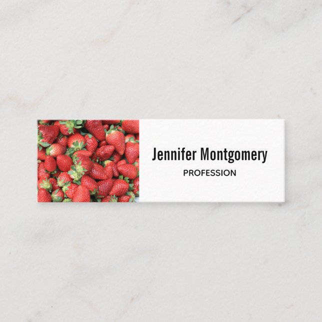 Carte De Visite Mini Photo Red Juicy Strawberries (Devant)