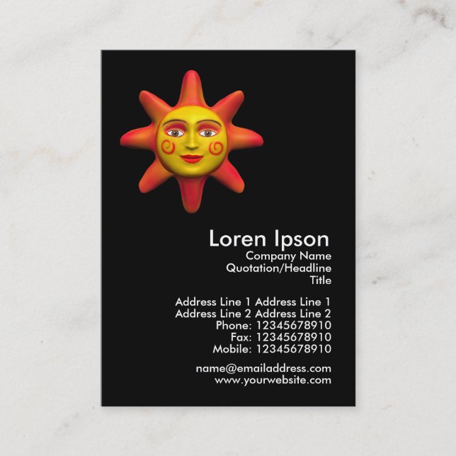 Carte De Visite Mini photo Sun Face (Devant)