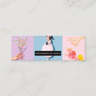 Carte De Visite Mini Photographe moderne de collage de photo de cool de