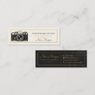 Carte De Visite Mini Photographe Vintage | Appareil Photo Luxe Or