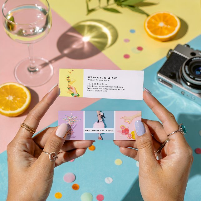 Carte De Visite Mini Photographie moderne photographie chic photo colla (Modern photography chic photo collage photographer)