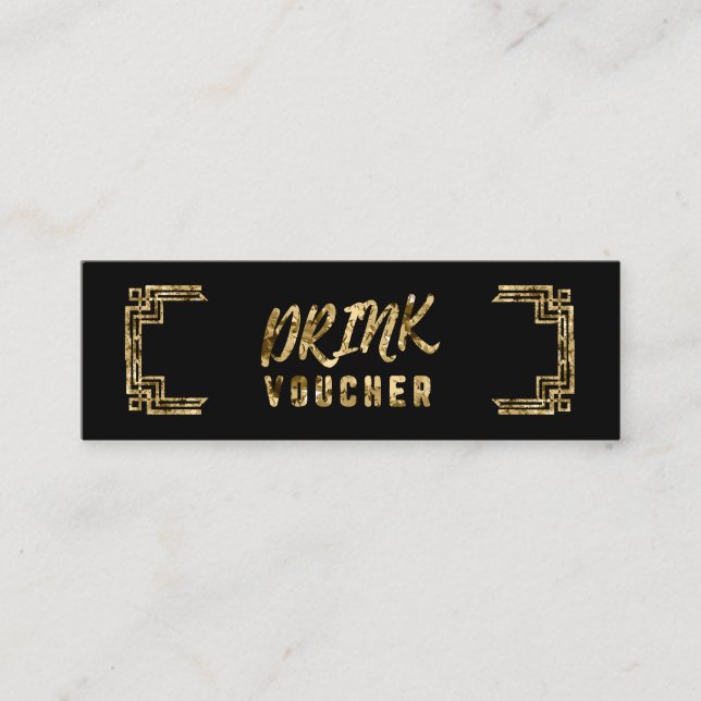 Carte De Visite Mini Pièce Art déco Black Gold Dracks (Devant)