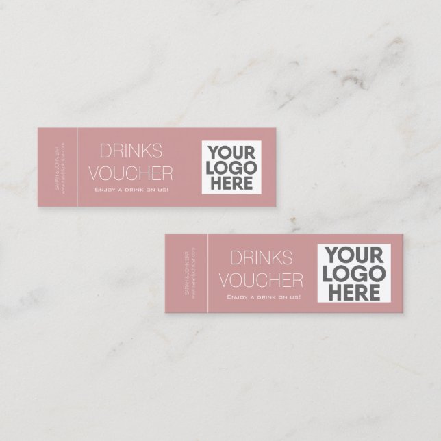 Carte De Visite Mini Pièce de réduction pour les boissons d'entreprise  (Devant / Derrière)