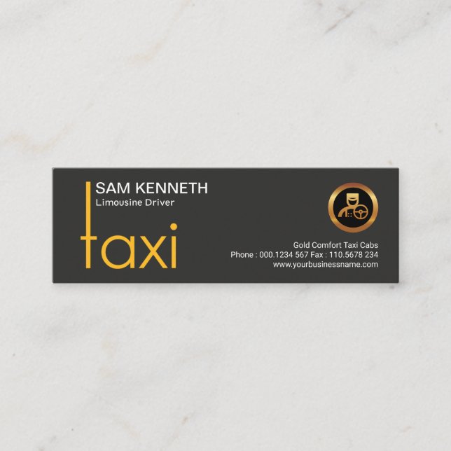 Carte De Visite Mini Pilote TAXI de signalisation de taxi créatif éléga (Devant)