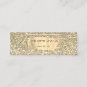 Carte De Visite Mini Pinceau Géométrique Doré Pailleté Élégant