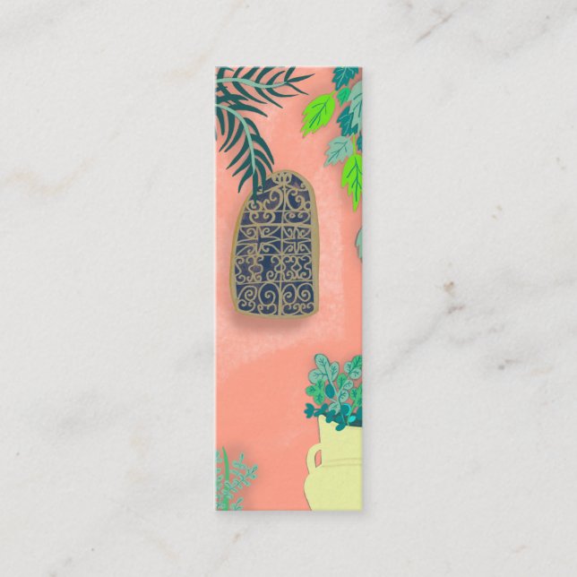 Carte De Visite Mini Pink Garden Florist Landscaper Architecte (Devant)