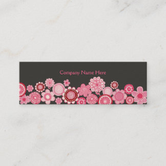 Carte De Visite Mini Pink Garden Grey Skinny Business Profile Card