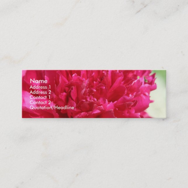 Carte De Visite Mini Pivoine (Devant)