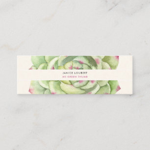 Carte De Visite Mini PixDezines Aquarelle Succulente, Rose du désert