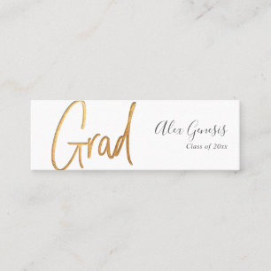 Carte De Visite Mini PixDezines Faux Gold Grad Name Card