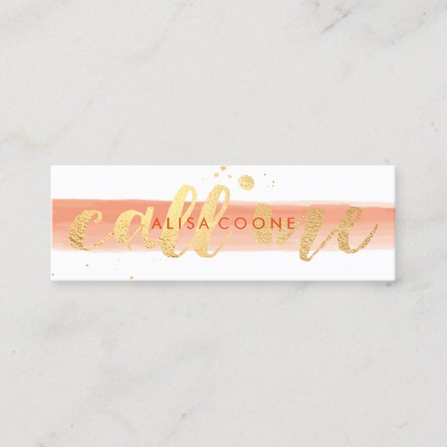 Carte De Visite Mini PixDezines m'appelle étincelant faux or (Devant)