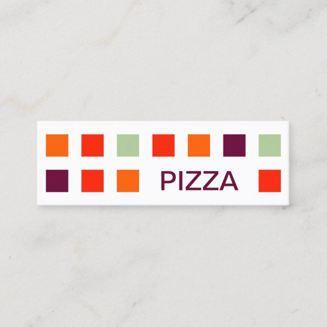 Carte De Visite Mini PIZZA (carrés modernes) (Devant)