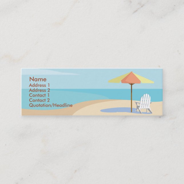 Carte De Visite Mini Plage - maigre (Devant)