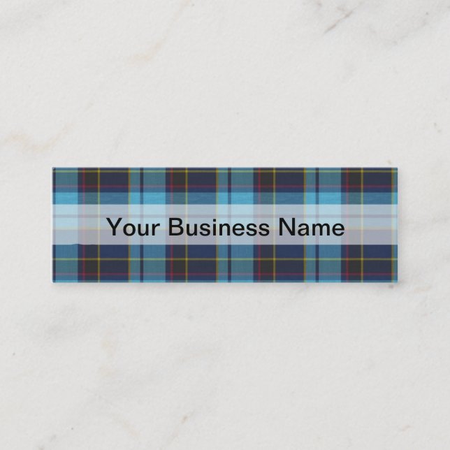 Carte De Visite Mini Plaid bleu tartan (Devant)