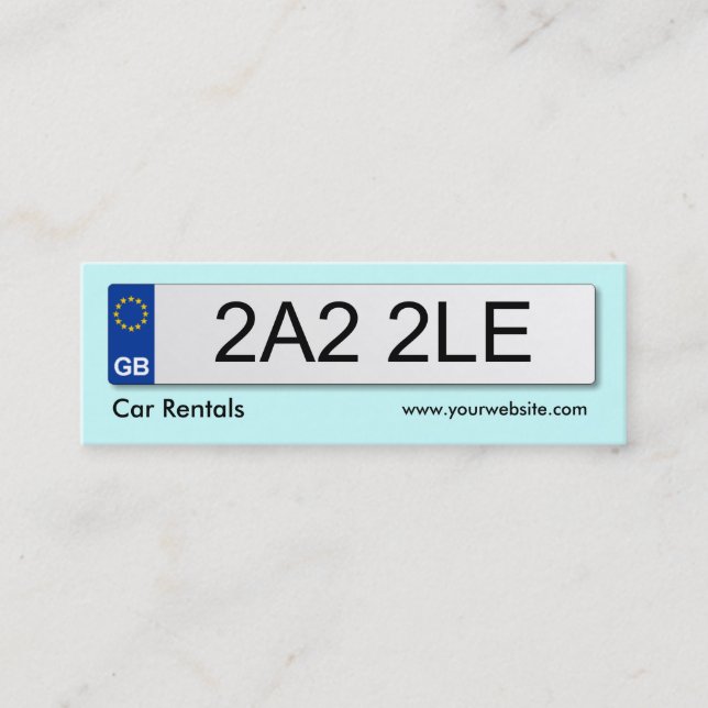 Carte De Visite Mini Plaque numérique britannique - bleu pâle (Devant)