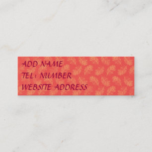 Carte De Visite Mini Plumes de paon Jaune avec orange