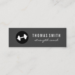 Carte De Visite Mini Poids de fitness Motif à rayures gris foncé