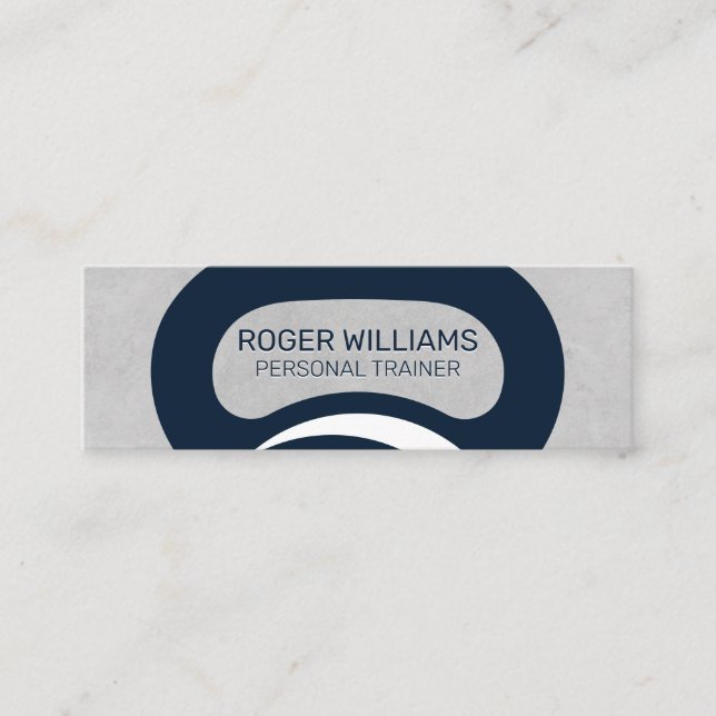 Carte De Visite Mini Poids russe | Fond de texture grise (Devant)