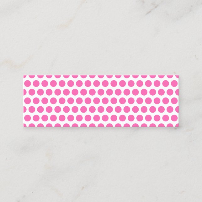 Carte De Visite Mini Points blancs et rose vif (Devant)