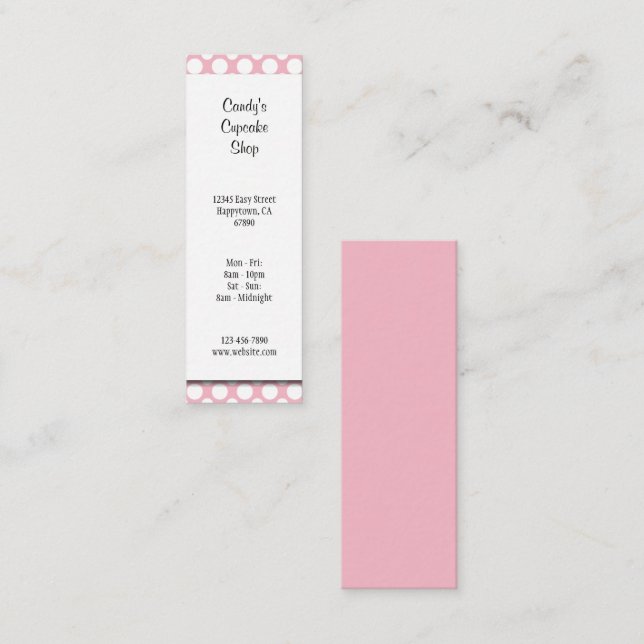 Carte De Visite Mini Points Blancs sur Fond Rose pour Entreprise Modifi (Devant / Derrière)