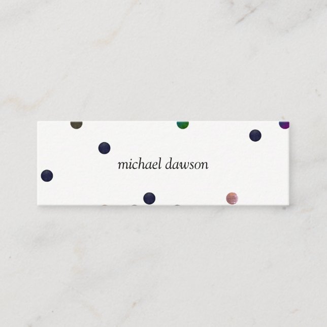 Carte De Visite Mini Points colorés contemporains (Devant)