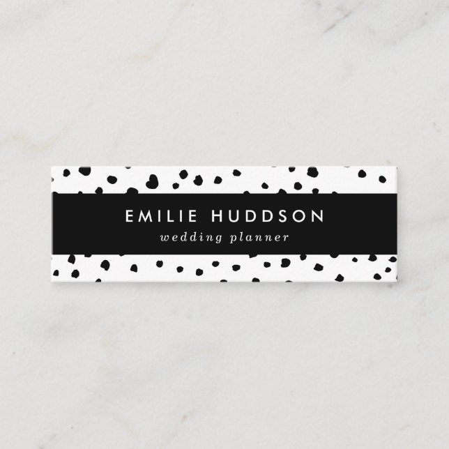 Carte De Visite Mini Points dalmatiens, Points dalmatiens, Noir et Blan (Devant)