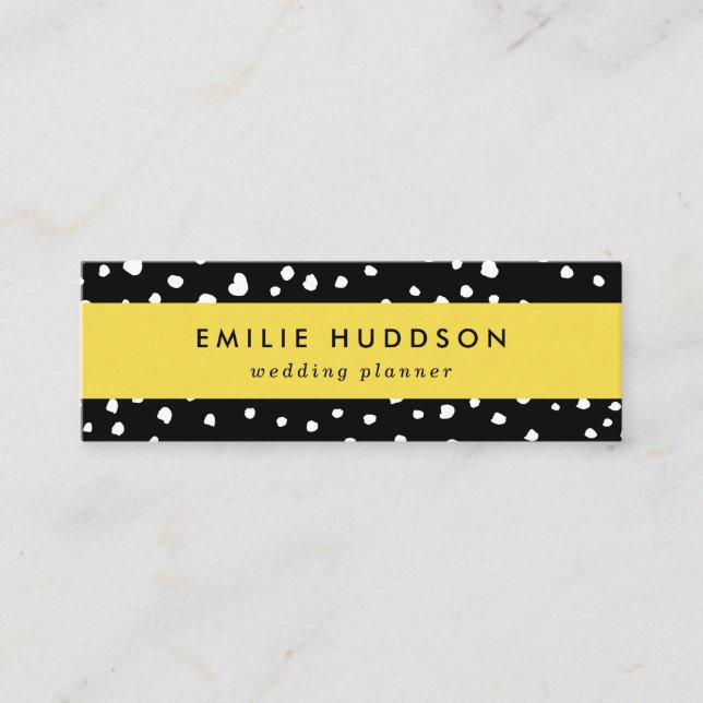 Carte De Visite Mini Points dalmatiens, Zones dalmatiennes, Noir et Bla (Devant)