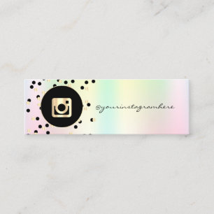 Carte De Visite Mini Points, Iridescents holographiques Médias Sociaux
