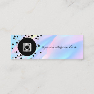 Carte De Visite Mini Points Modernes, Instagram Holographique Abstrait