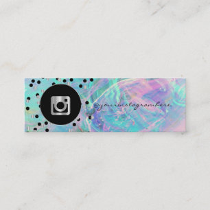 Carte De Visite Mini Points Modernes, Réseaux Sociaux Instagram Iridesc