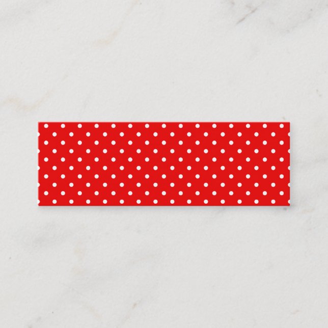 Carte De Visite Mini Points rouges et blancs (Devant)