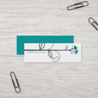 Carte De Visite Mini Points Turquoise Turquoises de l'arbre à fleurs lu