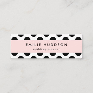 Carte De Visite Mini Pois, Motif Polka Dot, noir et blanc