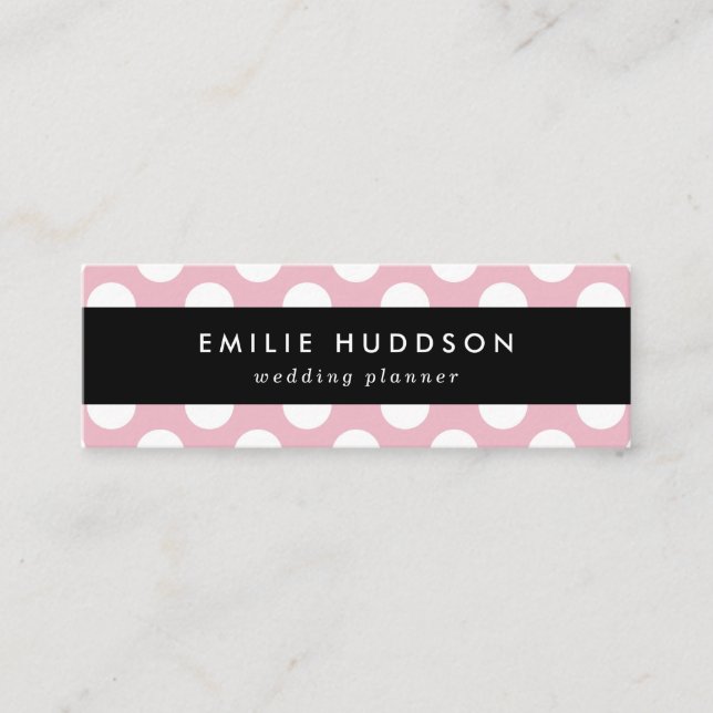 Carte De Visite Mini Pois roses, Motif Pointe Polka, Points, Pointe (Devant)