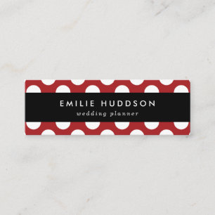 Carte De Visite Mini Pois rouges, Motif à points polka, points, pointil