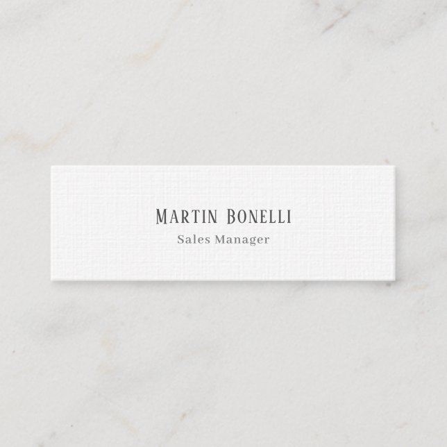 Carte De Visite Mini Police Serif Classique Simple Professionnel Ligne (Devant)