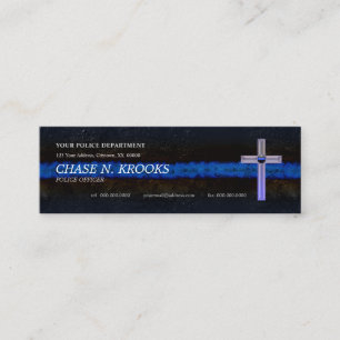 Carte De Visite Mini Policier de ligne bleue mince