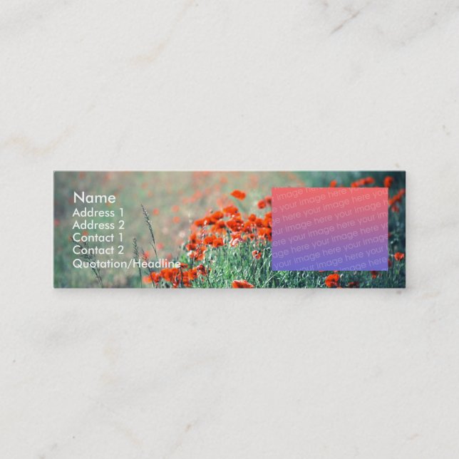 Carte De Visite Mini Poppies | (Devant)